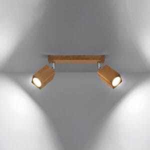 Ceiling Lamp Keke Two Light Oak Wood Ceiling & Wall Lights Fisherman's Lights UK