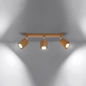 Ceiling Lamp Keke Three Light Oak Wood Ceiling & Wall Lights Fisherman's Lights UK