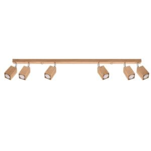 Ceiling Lamp Keke Six Light Oak Wood Ceiling & Wall Lights Fisherman's Lights UK