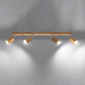 Ceiling Lamp Berg Four Light Natural Wood Wood Ceiling & Wall Lights Fisherman's Lights UK