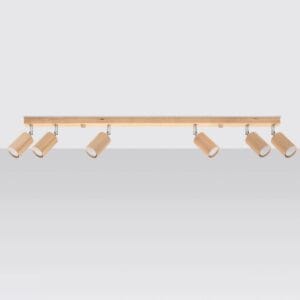 Ceiling Lamp Berg Six Light Natural Wood Wood Ceiling & Wall Lights Fisherman's Lights UK