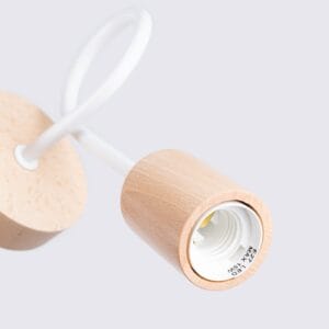 Ember White Wall Light - Adjustable with Wood Detail Wood Ceiling & Wall Lights Fisherman's Lights UK