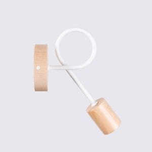 Ember White Wall Light - Adjustable with Wood Detail Wood Ceiling & Wall Lights Fisherman's Lights UK