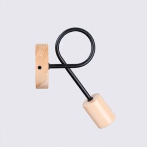 Ember Black Wall Light - Adjustable with Wood Detail Wood Ceiling & Wall Lights Fisherman's Lights UK