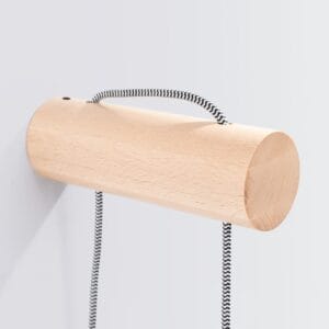 Nimbi Natural Wood Wall Light - Suspended with Round Shade Wood Ceiling & Wall Lights Fisherman's Lights UK