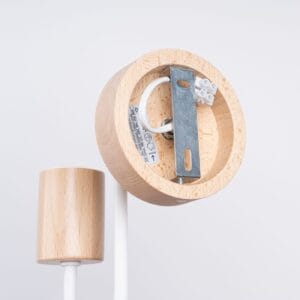 Timbo White Wall Light - Geometric with Wood Accents Wood Ceiling & Wall Lights Fisherman's Lights UK