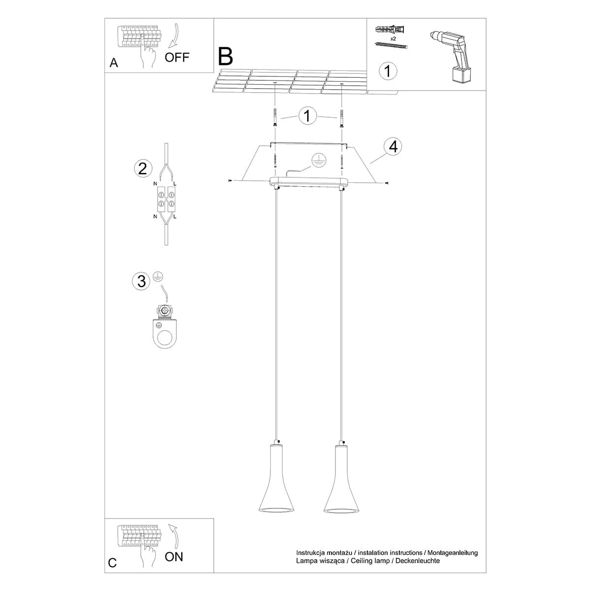Pendant Lamp Rea Two Light Concrete Pendant Lamp Rea Two Light Concrete Kitchen Ceiling Lighting Fisherman's Lights UK