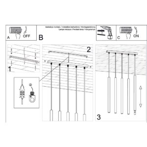 Pendant Lamp Pastelo Five Light Concrete Kitchen Ceiling Lighting Fisherman's Lights UK