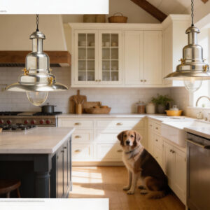 Large Industrial Fisherman’s Pendant Light in Aluminium 32cm Dia Fisherman's Pendant Lights Fisherman's Lights UK