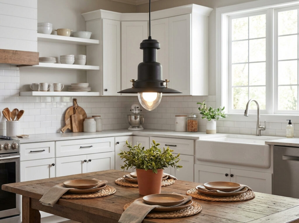 Large Matt Black Fisherman's Pendant Light - 32cm Dia