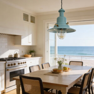 Large Fisherman's Pendant Light in Sea Spray Blue - 32cm Dia Fisherman's Pendant Lights Fisherman's Lights UK