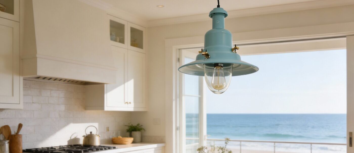Extra Large Fisherman's Pendant Light in Sea Spray Blue 42cm Dia Large Fisherman's Pendant Light In Sea Spray Blue - 32cm Dia