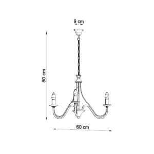 Chandelier Minerwa Three Light White Uncategorized Fisherman's Lights UK