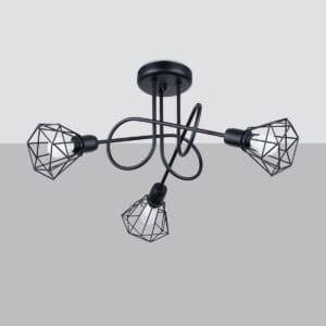 Multi Arm Ceiling Light Artemis Three Light Black Uncategorized Fisherman's Lights UK