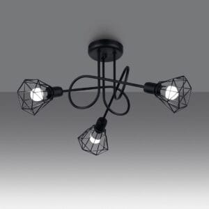 Multi Arm Ceiling Light Artemis Three Light Black Uncategorized Fisherman's Lights UK