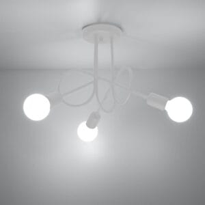 Multi Arm Ceiling Light Loop Three Light White Uncategorized Fisherman's Lights UK