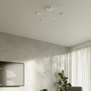 Multi Arm Ceiling Light Loop Five Light White Uncategorized Fisherman's Lights UK