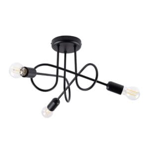 Multi Arm Ceiling Light Loop Three Light Black Uncategorized Fisherman's Lights UK