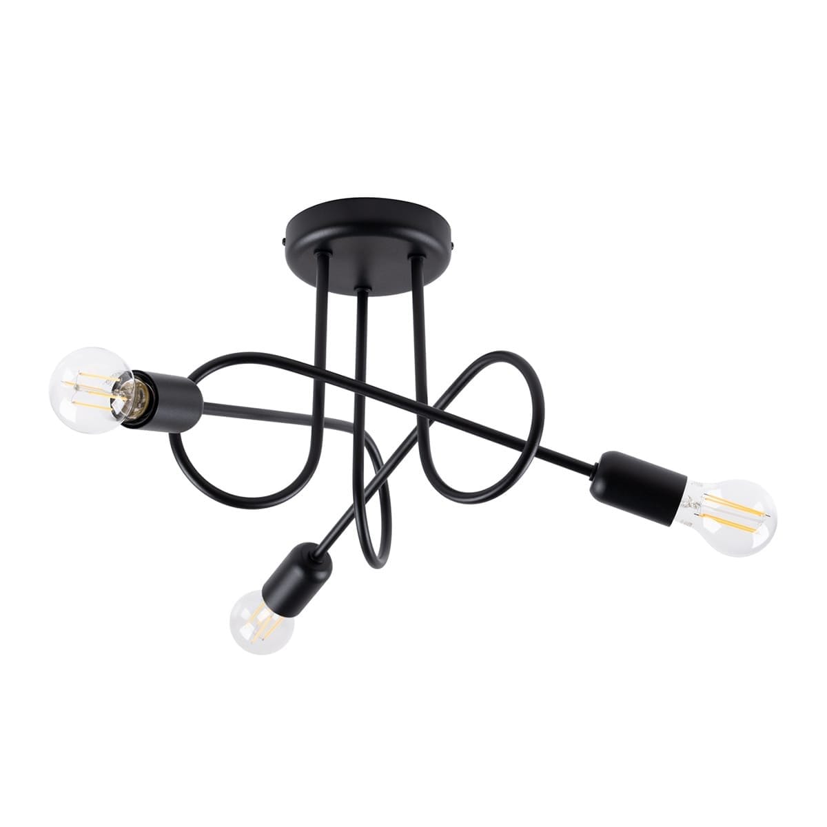 Multi Arm Ceiling Light Loop Three Light Black Multi Arm Ceiling Light Loop Three Light Black Uncategorized Fisherman's Lights UK