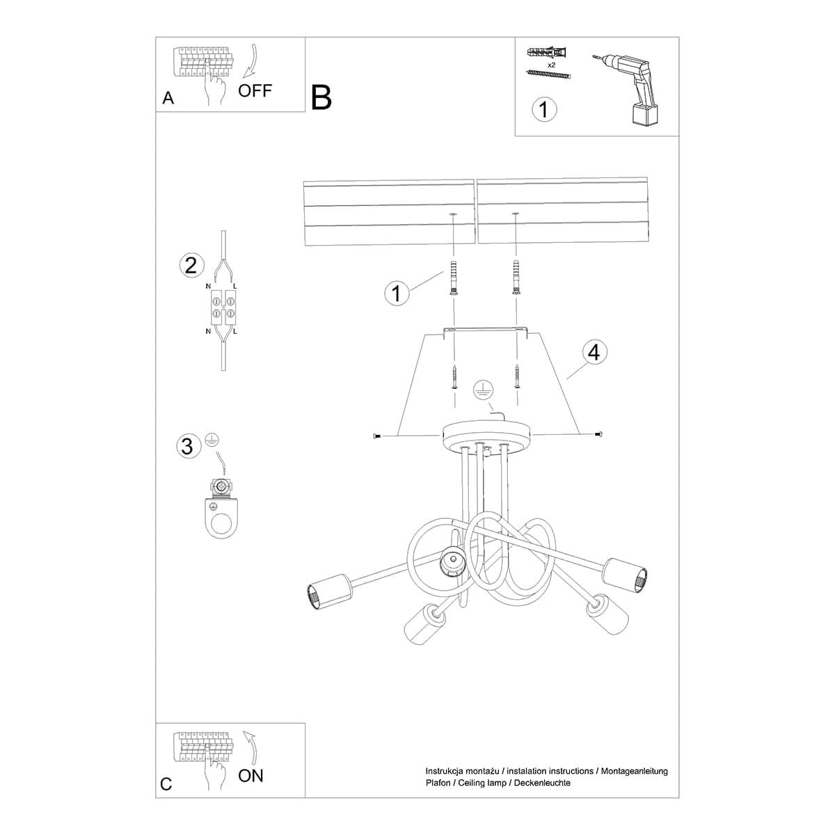 Multi Arm Ceiling Light Loop Five Light Black Multi Arm Ceiling Light Loop Five Light Black Uncategorized Fisherman's Lights UK