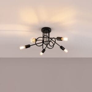 Multi Arm Ceiling Light Loop Five Light Black Uncategorized Fisherman's Lights UK
