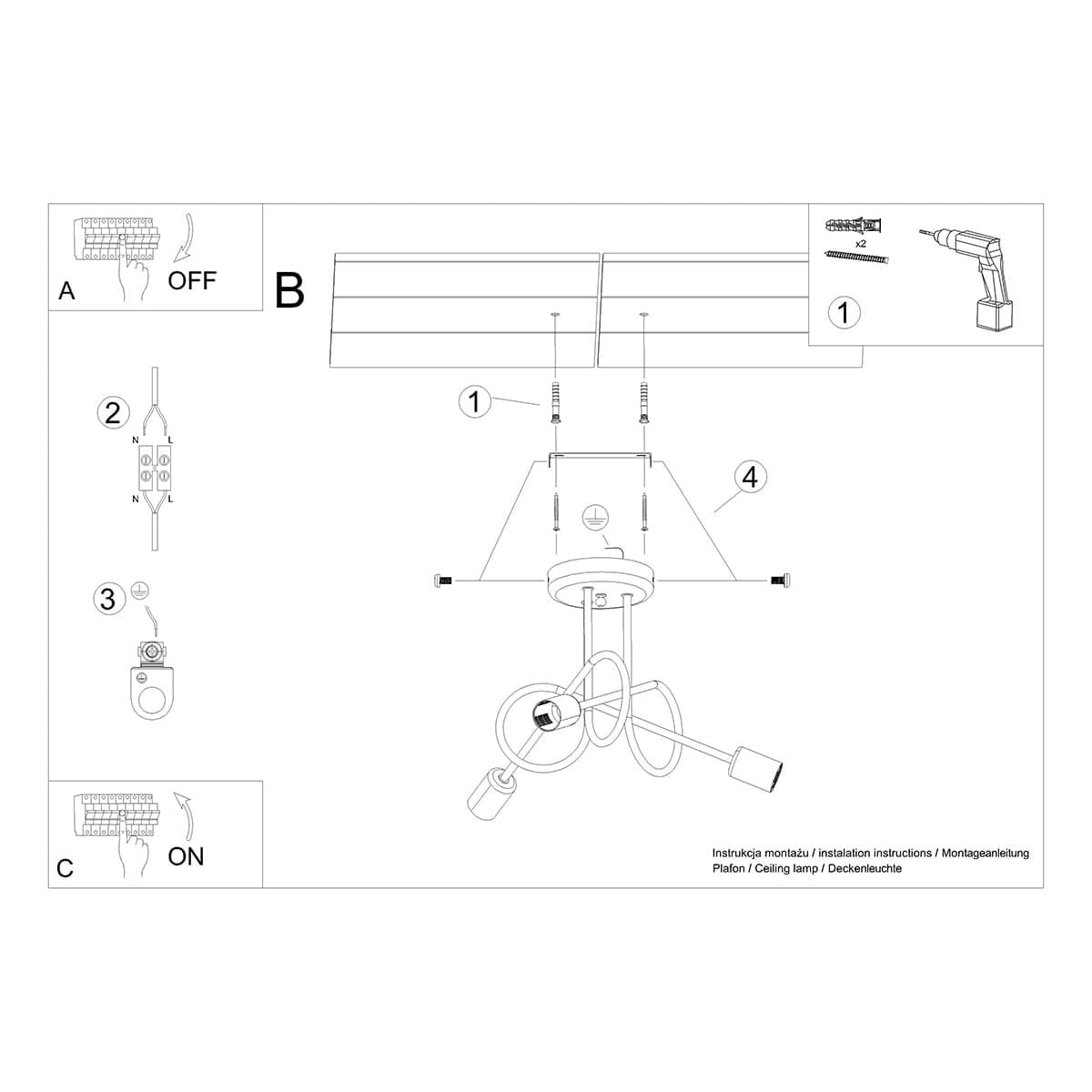 Multi Arm Ceiling Light Loop Three Light Gold Multi Arm Ceiling Light Loop Three Light Gold Uncategorized Fisherman's Lights UK
