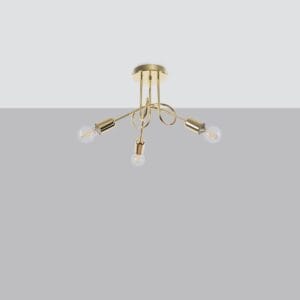 Multi Arm Ceiling Light Loop Three Light Gold Uncategorized Fisherman's Lights UK
