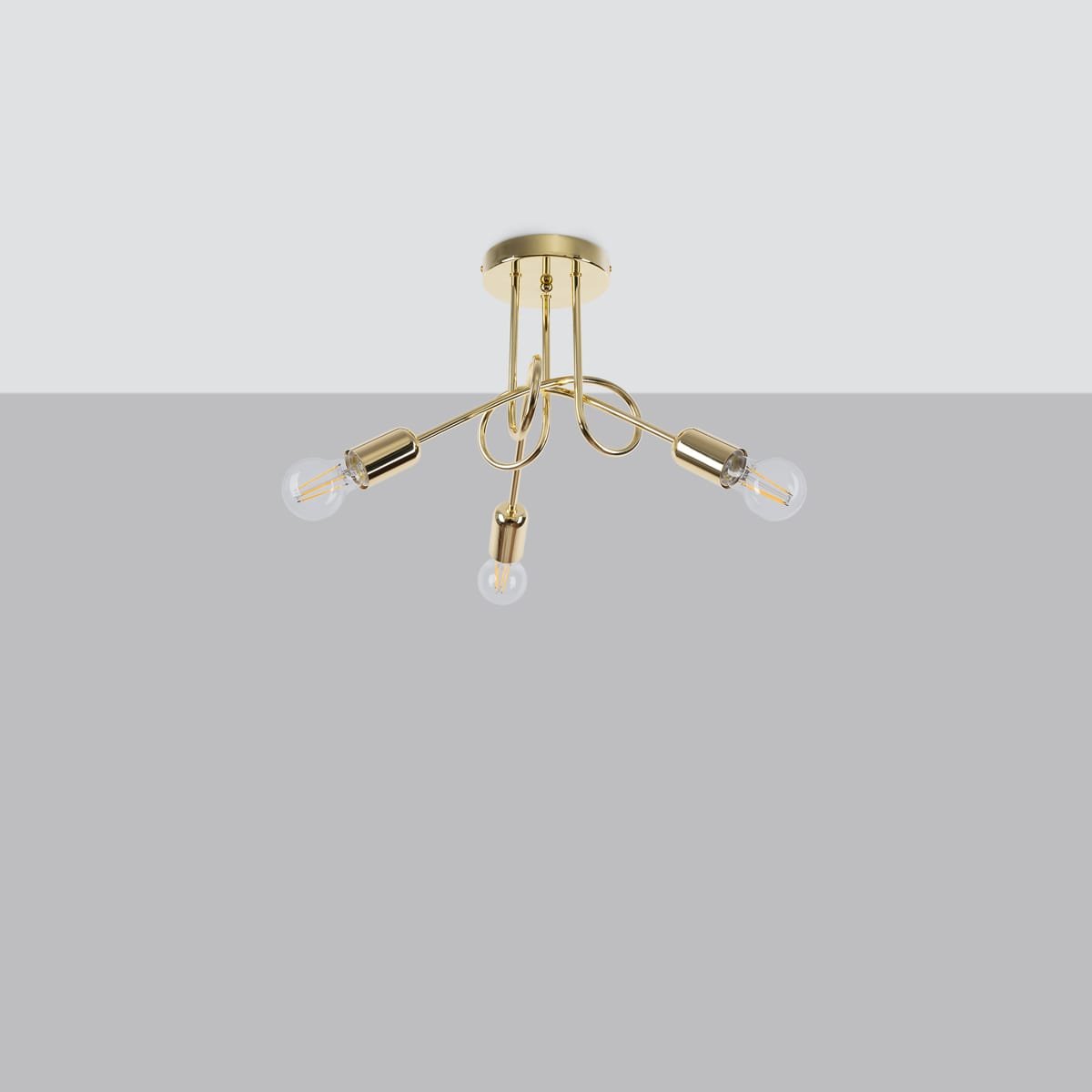 Multi Arm Ceiling Light Loop Three Light Gold Multi Arm Ceiling Light Loop Three Light Gold Uncategorized Fisherman's Lights UK