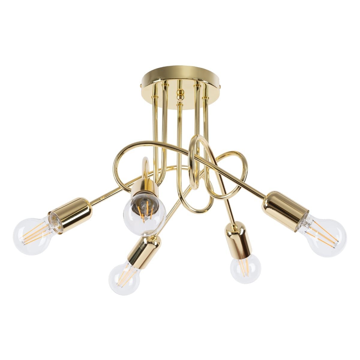 Chandelier Loop Five Light Polished Gold Fisherman's Lights UK