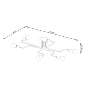 Multi Arm Ceiling Light Vector Six Light White Uncategorized Fisherman's Lights UK