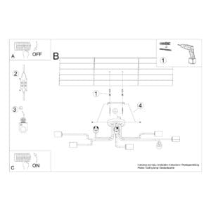 Multi Arm Ceiling Light Vector Eight Light White Uncategorized Fisherman's Lights UK