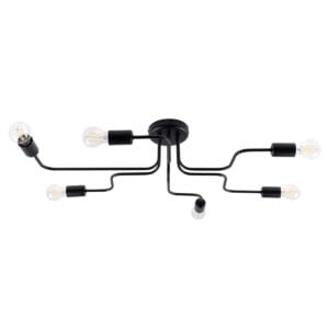 Multi Arm Ceiling Light Vector Six Light Black Uncategorized Fisherman's Lights UK