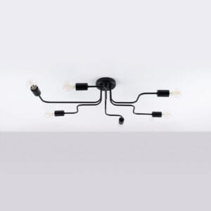 Multi Arm Ceiling Light Vector Six Light Black Uncategorized Fisherman's Lights UK
