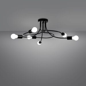 Chandelier Levar Six Light Black Uncategorized Fisherman's Lights UK