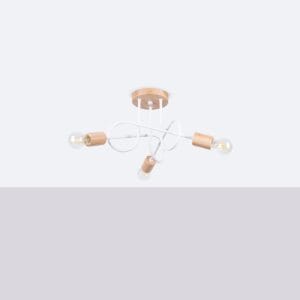 Wooden Ceiling Light Ember Three Light White Uncategorized Fisherman's Lights UK