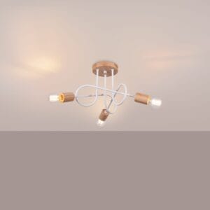 Wooden Ceiling Light Ember Three Light White Uncategorized Fisherman's Lights UK