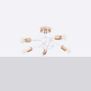 Wooden Ceiling Light Ember Five Light White Uncategorized Fisherman's Lights UK