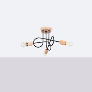 Wooden Ceiling Light Ember Three Light Black Uncategorized Fisherman's Lights UK