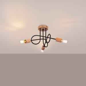 Wooden Ceiling Light Ember Three Light Black Uncategorized Fisherman's Lights UK
