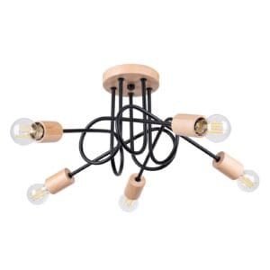 Wooden Ceiling Light Ember Five Light Black Uncategorized Fisherman's Lights UK