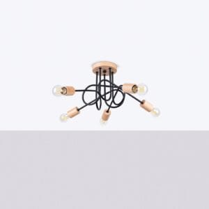 Wooden Ceiling Light Ember Five Light Black Uncategorized Fisherman's Lights UK