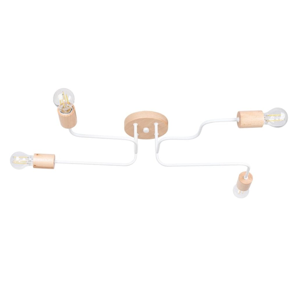 Cottage Lighting Guide Timbo Farmhouse Multi-Arm Pendant – White, 4 Arm