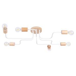 Wooden Pendant Light Karbon Six Arm White Uncategorized Fisherman's Lights UK