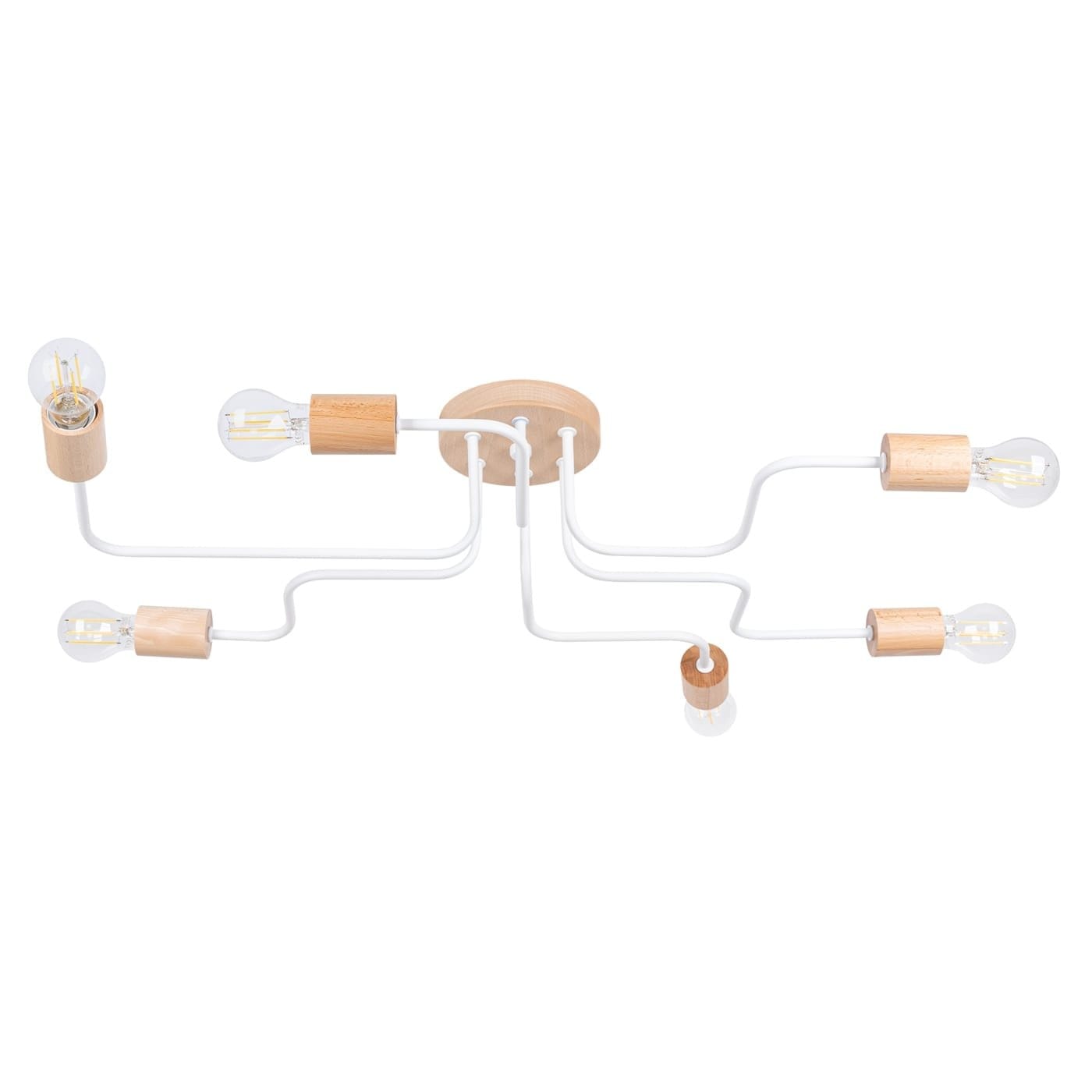 Wooden Pendant Light Karbon Six Arm White Wooden Pendant Light Karbon Six Arm White Uncategorized Fisherman's Lights UK