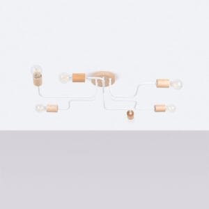 Wooden Pendant Light Karbon Six Arm White Uncategorized Fisherman's Lights UK