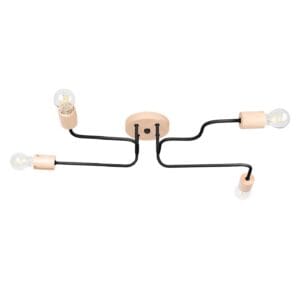 Wooden Pendant Light Karbon Four Arm Black Uncategorized Fisherman's Lights UK