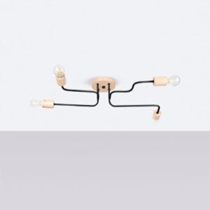 Wooden Pendant Light Karbon Four Arm Black Uncategorized Fisherman's Lights UK