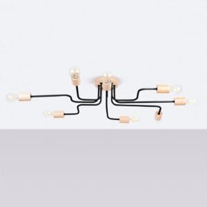 Wooden Pendant Light Karbon Eight Arm Black Uncategorized Fisherman's Lights UK