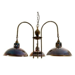 Goiania Three-Arm Industrial Brass Chandelier Uncategorized Fisherman's Lights UK