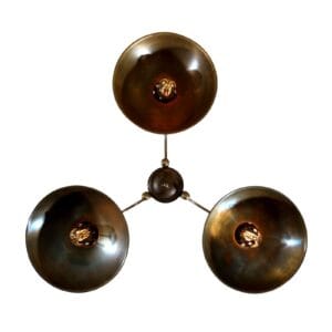 Goiania Three-Arm Industrial Brass Chandelier Uncategorized Fisherman's Lights UK